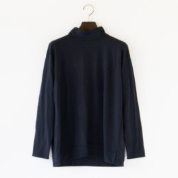 NAVYSuper120sウ-ル モックネックトップ・画像