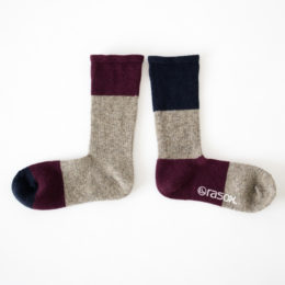 ネイビ-パネルミックス メンズソックス・画像