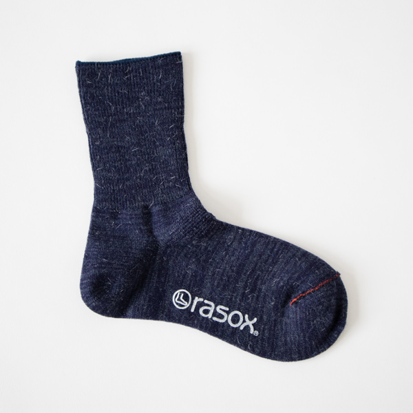 ネイビ-リブストレッチ・ウ-ル レディ-スソックス・画像