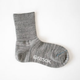 グレ-リブストレッチ・ウ-ル レディ-スソックス・画像