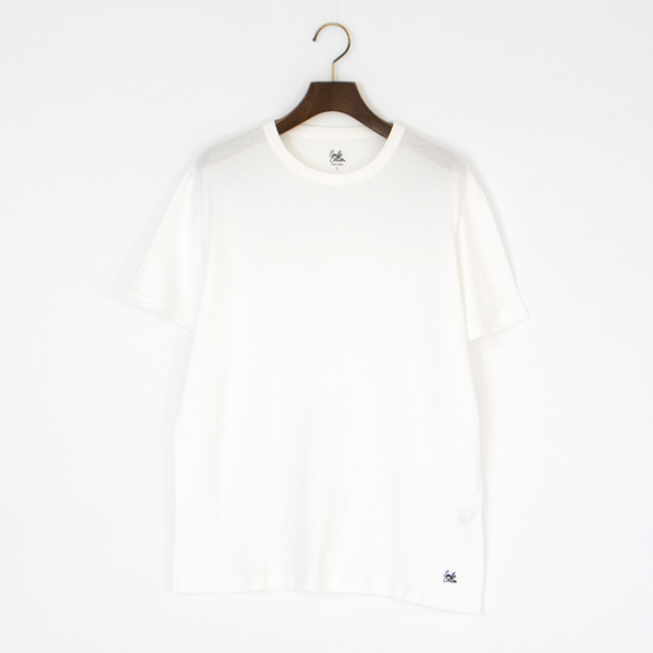 WHITE／Mユニセックス クル-ネック半袖Tシャツ・画像