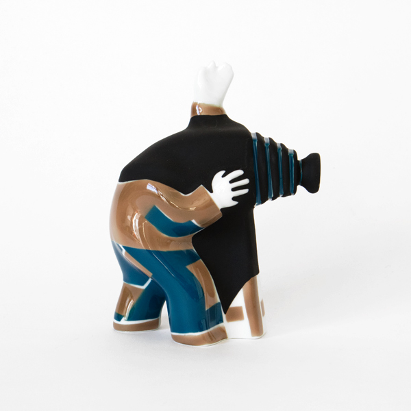 カメラマン陶製置物 人物・画像