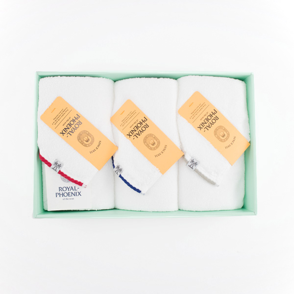 SUNNY RED & ROYAL BLUE & MIST GREYCABIN タオルセット ウォッシュタオル・画像