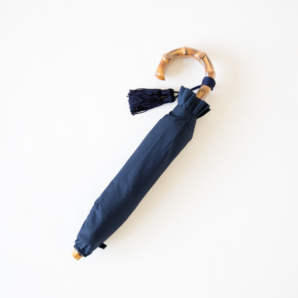 NAVY/47cm 8本骨 レディ-ス晴雨兼用折りたたみ傘 コットンピケ・画像