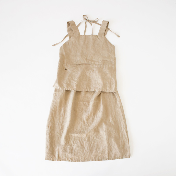 BEIGEリネンジャンバ-スカ-ト・画像