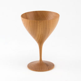 欅木製ワイングラス KAMENOZOKI 瓶覗・画像