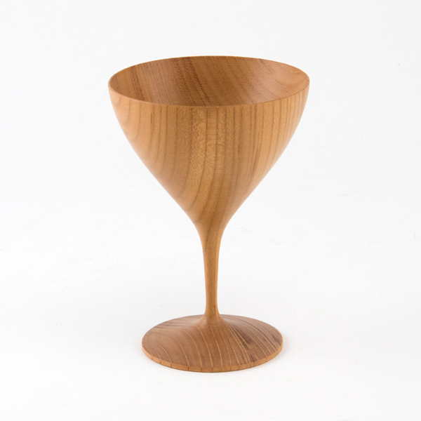 欅木製ワイングラス KAMENOZOKI 瓶覗・画像