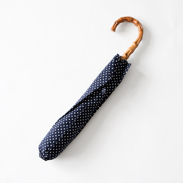 ドットネイビ-晴雨兼用 女性用折りたたみ傘・画像