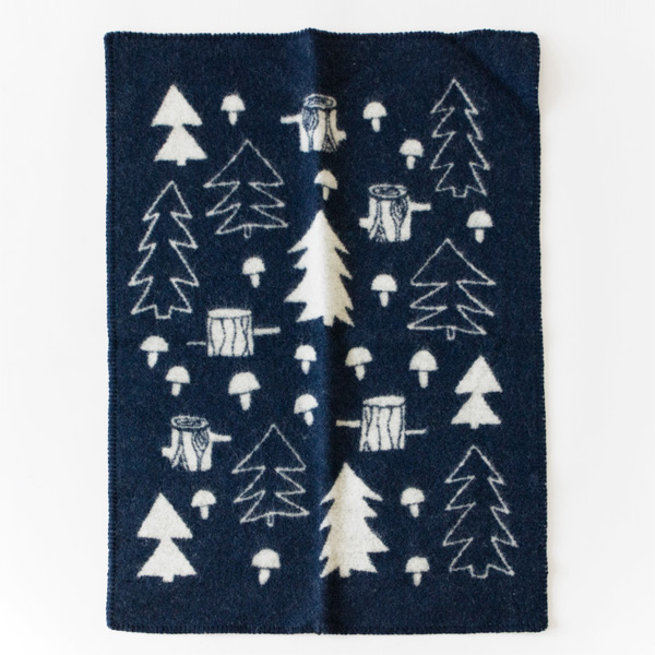 ネイビ-ミニブランケット（65×90）マッシュル-ム・画像