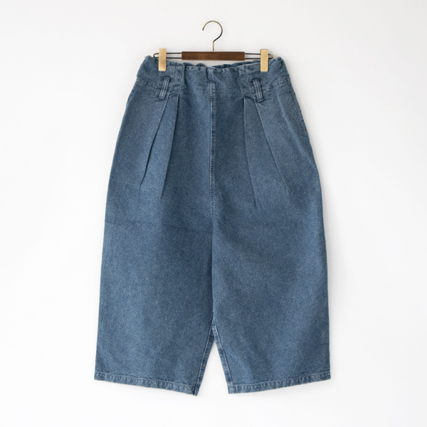 FADE BLUE刺し子風ドビ-デニム ワイドパンツ tumugu別注・画像