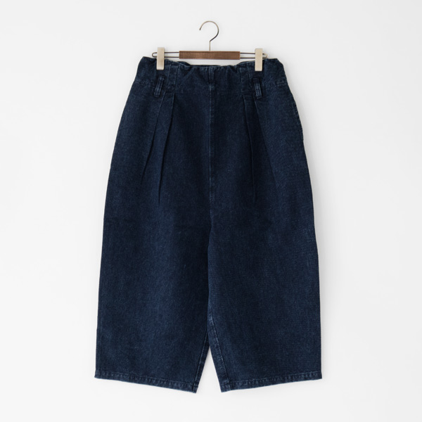 INDIGO刺し子風ドビ-デニム ワイドパンツ tumugu別注・画像