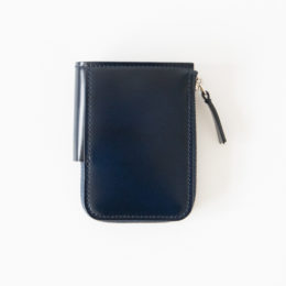 NAVYCORDOVAN ROUND-ZIP KEYCASE・画像