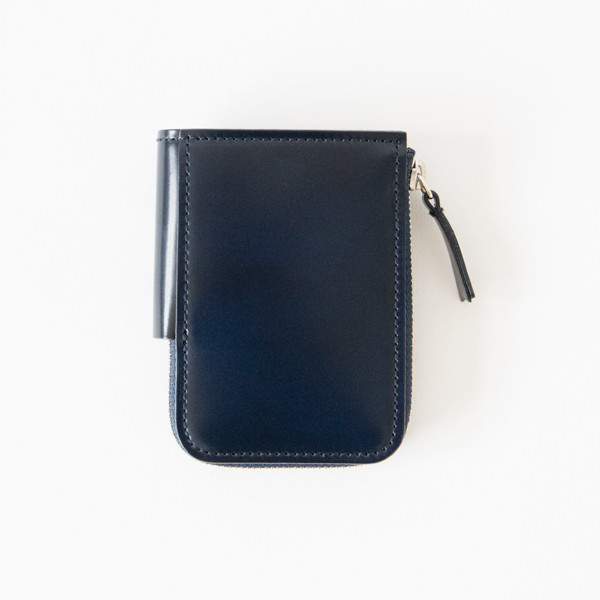 NAVYCORDOVAN ROUND-ZIP KEYCASE・画像
