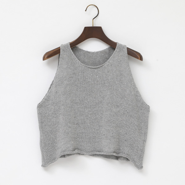 GREYTOP LINO（リネンクル-ネックノ-スリ-ブニット）・画像