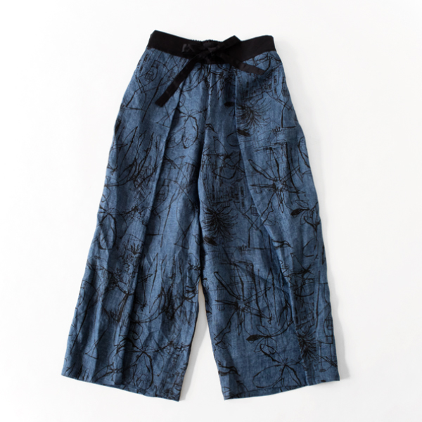 リネンプリント ワイドパンツ・画像