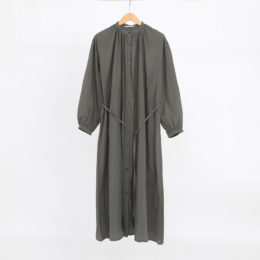 KHAKI東炊きロ-ン シャツワンピ-ス・画像