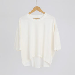 ホワイトペル-綿 後ろ切替カットソ-・画像