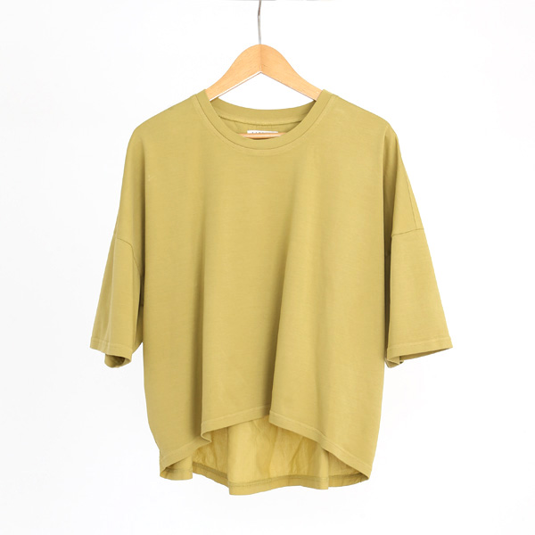 イエロ-ペル-綿 後ろ切替カットソ-・画像