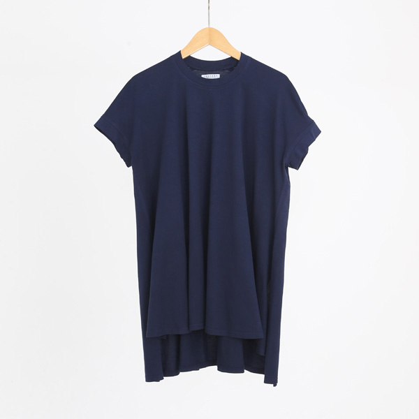 ネイビ-ペル-綿 チュニック丈Tシャツ・画像