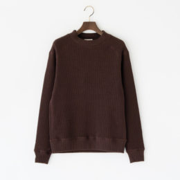 Sユニセックス WAFFLE MIDNECK GROUND BROWN・画像