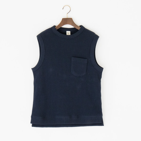 DARK NAVYベスト WAFFLE VEST・画像