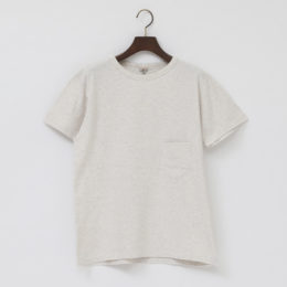 4ユニセックス DIZZY ポケット付クル-ネックTシャツ SNOW MELANGE・画像