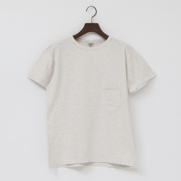 4ユニセックス DIZZY ポケット付クル-ネックTシャツ SNOW MELANGE・画像