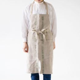 KHAKIリネンエプロン Bon Appetit・画像