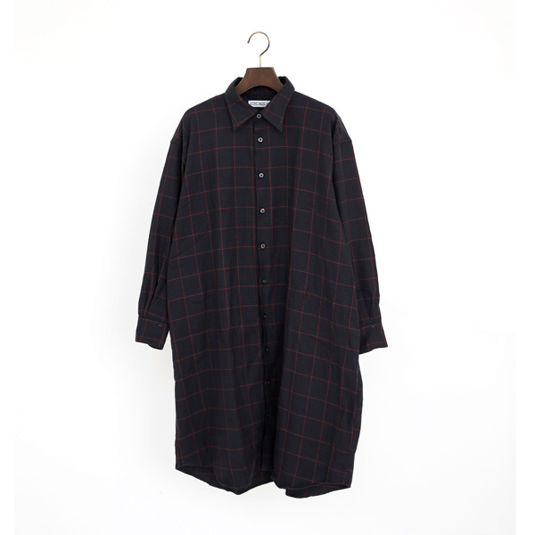 （B）NAVY CHECKワイドワンピ-ス・画像