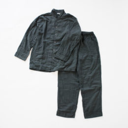 Sガ-ゼパジャマ 草木染め 2重合わせ すみくろ・画像