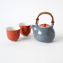 利休鼡 茶呑セット・画像