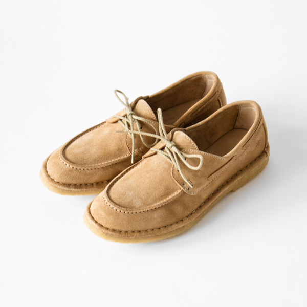 37レ-スアップモカシン CRAPE BEIGE SUEDE・画像