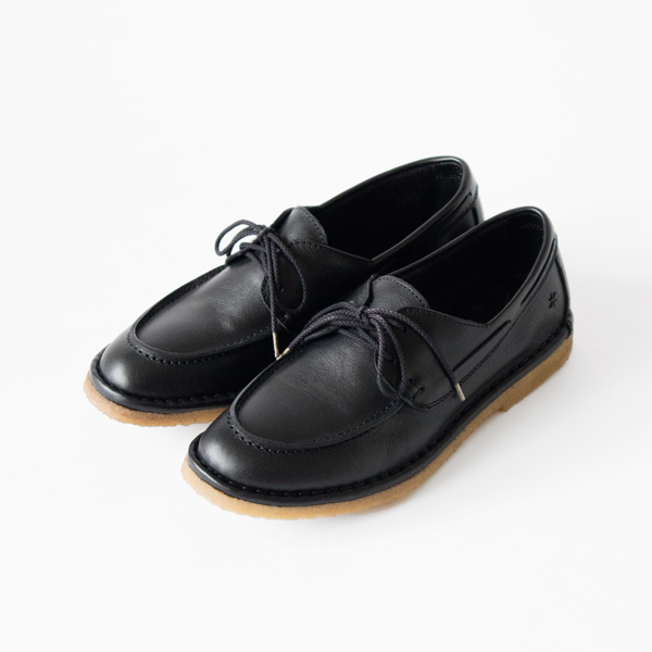 36レ-スアップモカシン CRAPE VEGETABLE NERO・画像