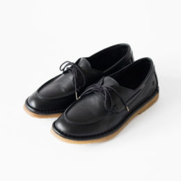 39レ-スアップモカシン CRAPE VEGETABLE NERO・画像