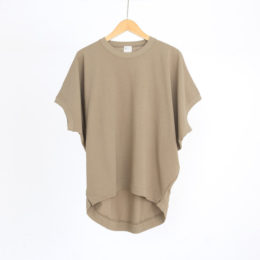 KHAKI ドルマンスリ-ブTシャツ・画像