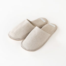 Lリネンスリッパ ナチュラル・画像