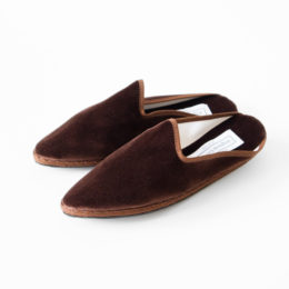 38ベルベットミュ-ル Papusse Mules 020 BROWN・画像