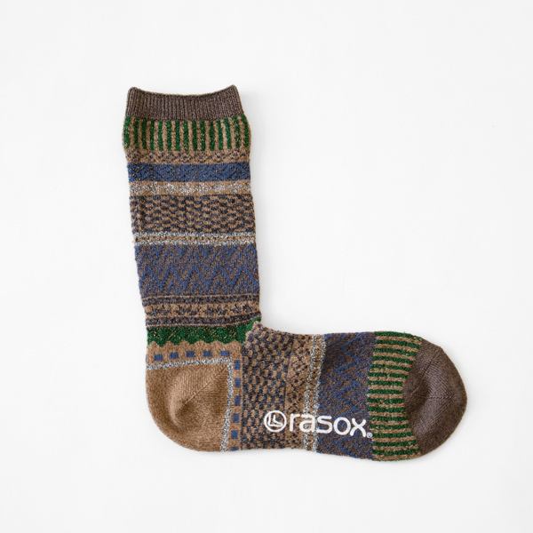 ベ-ジュフェアアイル・クル- メンズソックス・画像