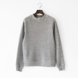 Mユニセックス WAFFLE MIDNECK HEATHER GREY・画像