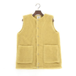 WALL YELLOW Lユニセックス ボアベスト・画像