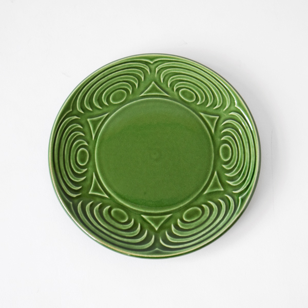 6寸 織部馬の目皿・画像