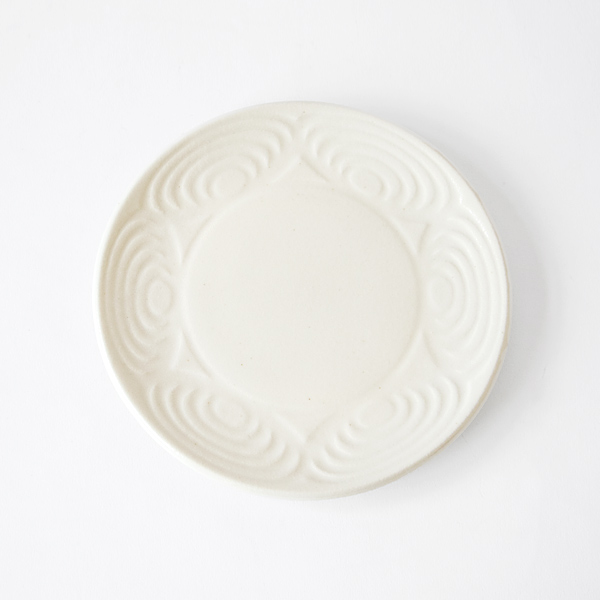 6寸 志野馬の目皿・画像