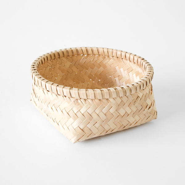 秋田 イタヤカエデ 丸かご・画像