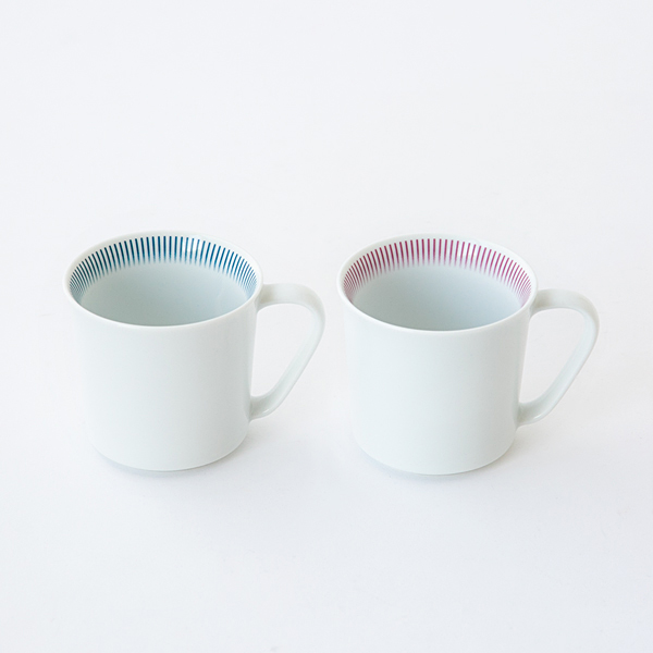 ブル-・ピンクPC マグカップ ペアセット・画像