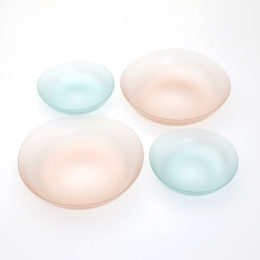 オレンジ/タ-コイズトライタンプレ-ト 4枚セット・画像