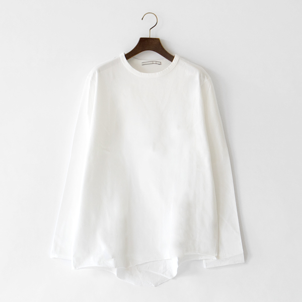 1オ-ガニックコットン 長袖Tシャツ WHITE・画像