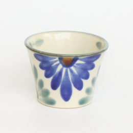 青釉菊文フリ-カップ小・画像