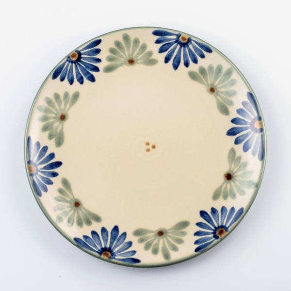 青釉菊文 8寸プレ-ト・画像
