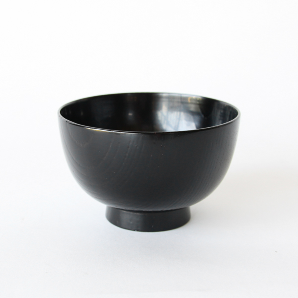 欅 ロングライフ 汁椀 黒・画像