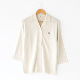 LBEIGE サイズM七分袖パジャマシャツ・画像
